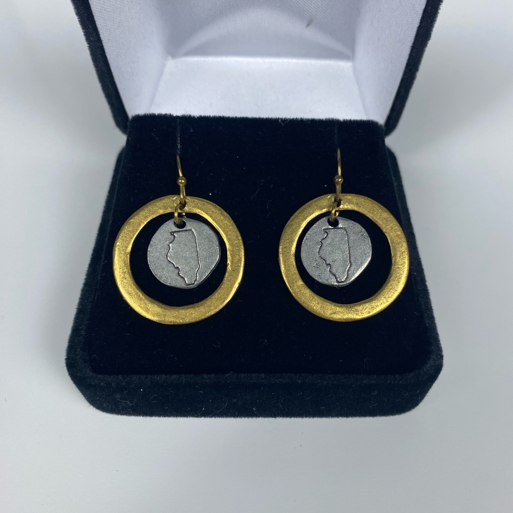 Julio Designs Gold and Silver Circle Earrings